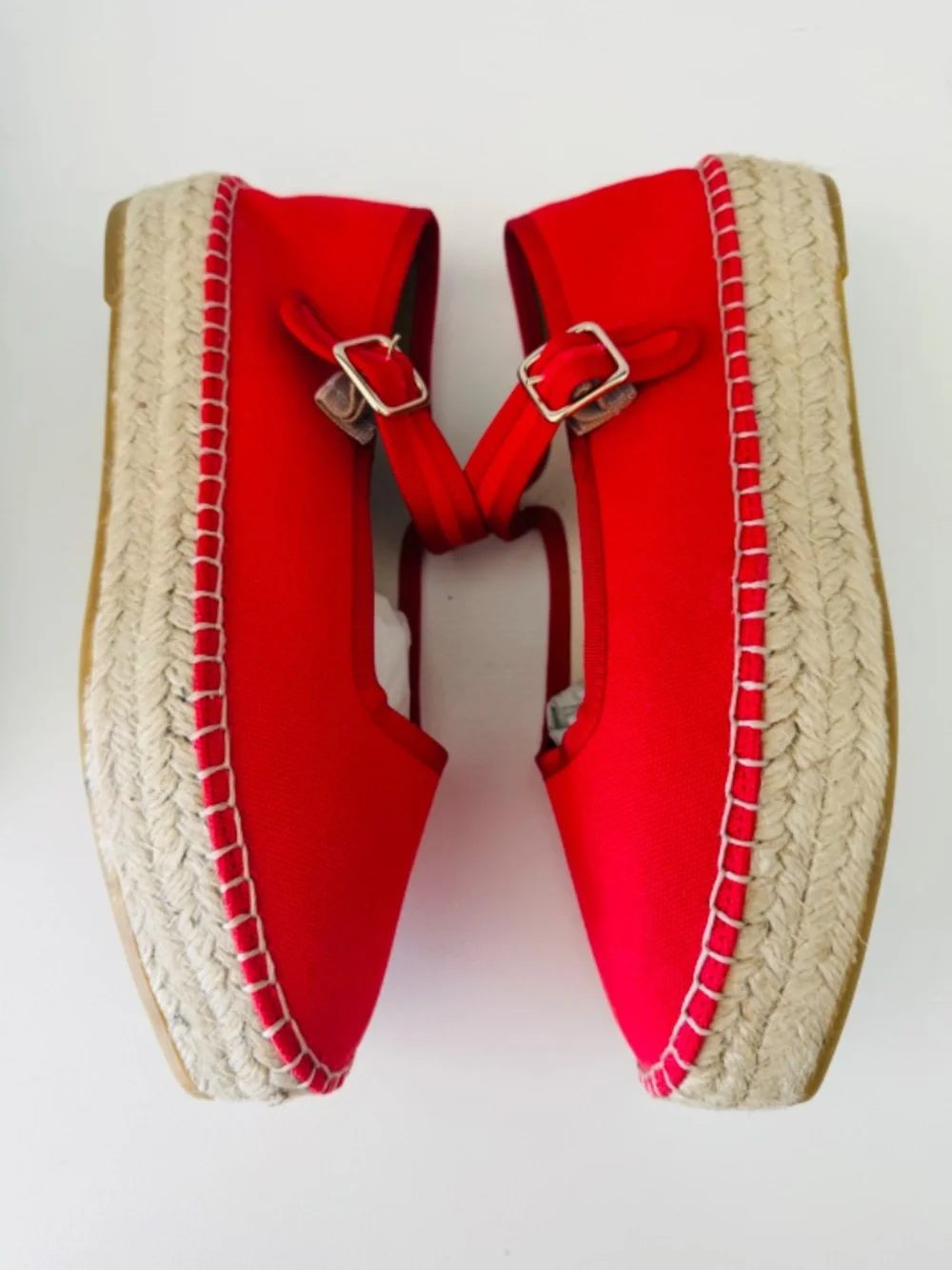 Maeve Anthropologie Mary Jane Espadrille Flats Cherry Red Size 8/US EU 39